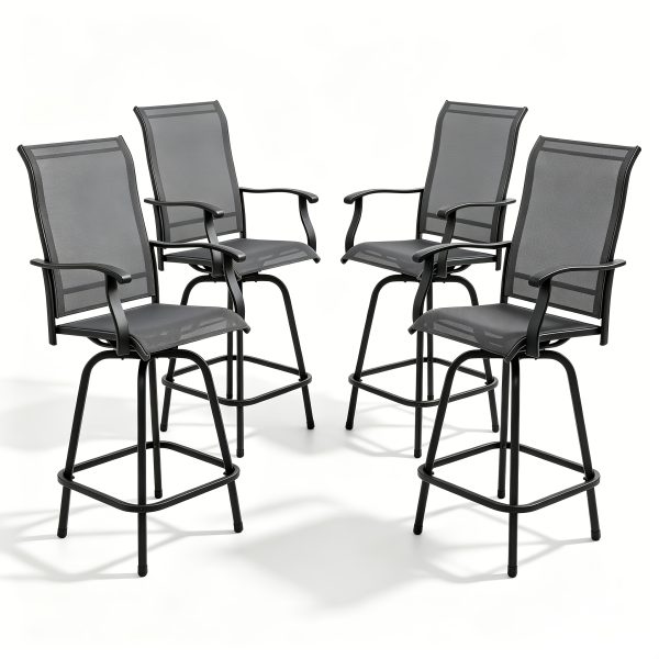 product-fancy-bc9850e0-37e0-470a-9227-2ed0acbbbe58 Outdoor High-Back Rotating Dining Chair (2pcs Set/ 4pcs Set, All-Weather 360° Rotating High-Backed Outdoor Patio Dining Chair, Forged Carbon Steel Fabric Patio Chair Set, Suitable for Patios, Lawns And Gardens (Blue/Black/Brown/Grey))