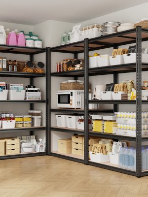 [Heavy Duty Shelving] 72''H Kitchen Standing Rack/Standing Baker'S Rack 2000LBS Garage Shelving 72"H X35.5"W X15.8"D Storage Shelves Heavy Duty Shelving 5 Tier Metal Shelves For Garage Shelves, Adjustable Shelving Unit For Kitchen Basement Pantry Utility Rack Shelf