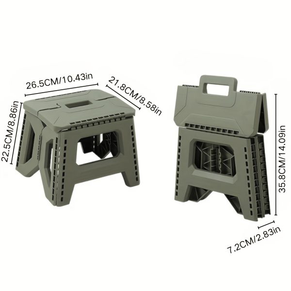 product-fancy-bcb966bd-b7e9-4728-8a60-1e023c05dd34 Heavy-Duty Thickened Portable Folding Stool with Handle - 1 Pack Square Plastic Collapsible Stool for Indoor, Gatherings, Picnic, Fishing | Durable PP, Adult-Supporting up to 330lbs, No Electricity or Batteries Needed