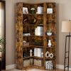 product-fancy-bcfb9a57-6a31-4dec-825f-8817e3357737 Contemporary 71-Inch Tall Bookshelf, a Standalone Corner Unit, Finished in an Elegant White, Offers 6 Levels of Storage with a Complete Backsplash, Ideal for Enhancing The Functional Aesthetics of Your Living Room, Bedroom, And Office