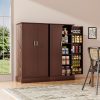 product-fancy-bd8e24b1-fdfa-42df-bffd-9729df3d2f21 47" Freestanding Storage Cabinet with Adjustable Shelves, Multi-Sport Ball Storage with Large Drawer, Versatile Modern Cabinet for Dining Room, Bathroom, Living Room, Laundry, Sports Equipment Organizer, Basketball, Golf Balls Storage Box