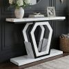 product-fancy-bdc518f4-e00f-47ef-a4ac-25dfa6408f27 47.3" Modern Console Table with White Marble Texture, Narrow Sofa Table for Entryway & Hallway, Slim Behind Couch Table with Openwork Bracket, Foyer Table for Living Room, Easy Assembly