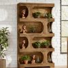 product-fancy-bdd21112-9ec6-4ad8-ab9d-c12016fd7e2f 71-inch Tall 4-Tier Solid Hardwood Bookcase with Storage Shelves - Modern Freestanding Bookshelf, Natural Wood & / Painted Shelves, Sturdy Floor-Standing Design for Living Room, Bedroom, Home Office - Easy Assembly Required
