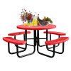 product-fancy-bdd63741-0447-4e5d-b47a-e4b6e1a197d7 Heavy Duty Outdoor Metal Table and Bench Set Compatible for - -Weather Coated Steel Frame & Plastic Tabletop, Easy Assembly Outdoor Furniture for Park, Patio, Playground, School, Campsite - & Low Maintenance