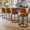 Office Products Office Furniture Guest & Reception Chairs, Counter Height Bar Stool, Swivel Barstools Set of 4, Upholstered Barstools with Backs, Metal Base, 26" Seat Height, White/Brown/Gray/Green