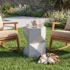 product-fancy-be411de6-e74c-44bb-98aa-49e505d974fb 17.9” Modern Polygonal Magnesium Oxide Side Table - Space-Saving /Outdoor Accent Table with Polished Cement Top & Magnesium Frame, Suitable for Living Room, Bedroom, Balcony - White/Black/Grey Geometric End Table or Plant Stand