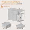 product-fancy-be593797-b76b-4714-82b0-1d08dad410d9 Baby Changing Dresser, 8-Drawer Baby Dresser with Changing Table Top, Easy to Assemble, Mobile Utility Cart with Wheels for NurseryDiaper Changing Station, Mobile Dresser for Nursery, White