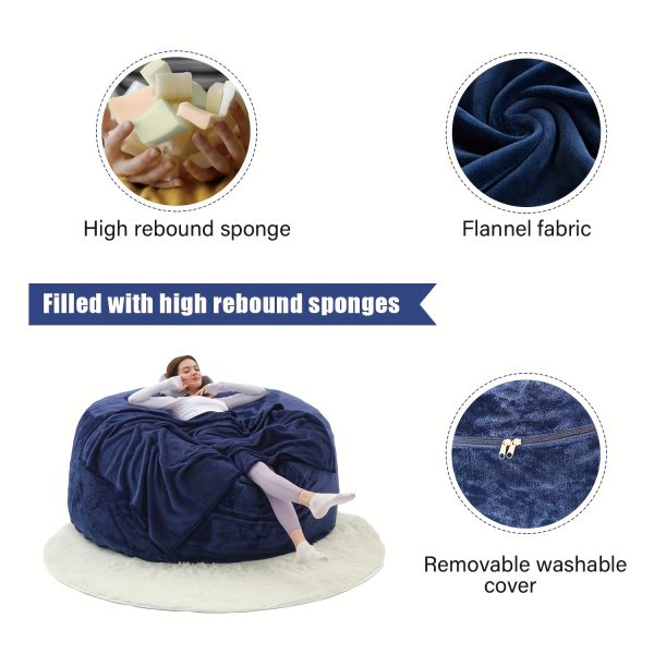 product-fancy-be819566-4376-4b27-80ca-d4b707cb2c7c Enormous 6' Memory Foam Furniture Bean Bag (3 Gifts: U-Shaped Pillow, Blanket Pillow, 6-Foot Rug) - Big Sofa with Soft Microfiber Cover