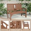 Patio Bench Designed for Two, Featuring Cup Holders And Made from HDPE, Ideal for Gardens And Porches, with Resistance to Fading And Rotting