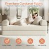 78-inch Modern Corduroy Sofa Bed with High-Density Foam - Convertible Sleeper Suitable for Guest Room, Home Office, Dorm, Space-Saving Folding Bed, Assembly, Corduroy Upholstery for Small Apartments & Multifunctional Furniture