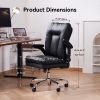 product-fancy-bfab79a1-89f7-4ad0-bf8f-b00e5d34009c Ergonomic Office Chair with Padded Flip-up Arms, Mid Back Executive Comfy Desk Chairs, Faux Leather Computer Rolling Chair with Wheels for Home, Adjustable Height, 360 Swivel, 300lbs, Beige, Black