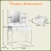 product-fancy-bfbad760-8e59-4848-a9ba-ad63ad180541 Vanity Desk with Lights, Makeup Vanity with Power Strip, Dressing Table Set with 5 Large Drawers, Vanity Mirror 3 Lighting Color Adjustable