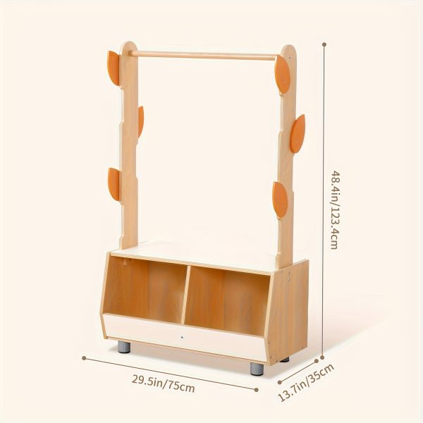 Costume Storage Solution, Tree-Shaped Dress-Up Rack for Children, Costume Organizer with Storage Cabinet, Ideal for Rooms, Living Areas, Playrooms, And Daycare Facilities