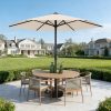 [Heavy Duty Patio Umbrella] 9ft Outdoor Umbrella, Heavy Duty Patio Umbrella with Crank, 6 Sturdy Ribs, UV Block for Market, Pool, Backyard, Garden (Base Sold Separately)