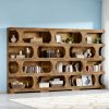 product-fancy-bfdfd0ca-a8be-408d-a55d-ff2f8efb986b 71-inch Tall 4-Tier Solid Hardwood Bookcase with Storage Shelves - Modern Freestanding Bookshelf, Natural Wood & / Painted Shelves, Sturdy Floor-Standing Design for Living Room, Bedroom, Home Office - Easy Assembly Required