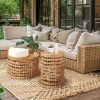 product-fancy-bff67ad3-f409-4b89-a9e2-29685e3d2584 Handwoven Outdoor Side Tables, Set of 2 Natural Water Hyacinth Outside End Tables, Round Coffee Table for Patio, Garden, Backyard, Indoor Outdoor Plant Or End Table
