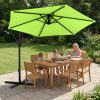 product-fancy-bff9ea2d-0860-4db1-b703-89709487187a 10-Foot Cantilever Patio Umbrella Featuring an Infinite Tilt Mechanism, Offset Outdoor Umbrella with a Cross Base, Durable Crank Lift Market Umbrella Suitable for Yards, Gardens, And Decks (Weighted Base Sold Separately)