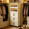product-fancy-c02a3529-cdf5-42bf-ae10-4b991f9cb905 A Five-story Ultra-large Capacity Cream-style Storage Cabinet with Compartments! Equipped with Wheels for Mobility, It Can Store All Clutter In Bedrooms, Living Rooms, And Bathrooms