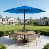 [Heavy Duty Patio Umbrella] 9ft Outdoor Umbrella, Heavy Duty Patio Umbrella with Crank, 6 Sturdy Ribs, UV Block for Market, Pool, Backyard, Garden (Base Sold Separately)