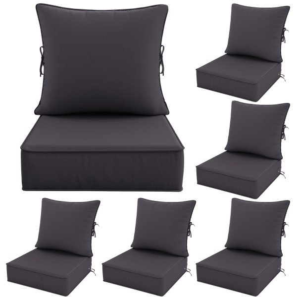 product-fancy-c051968e-1de9-4880-8096-22d1e2703f50 Outdoor Cushion Set of 1pc/2pcs/4pcs/6pcs - Thick 35D High-Density Foam Cushions Measuring 24*24*6.5 Inches, Featuring Quick Rebound, High Durability, And Easy Cleaning, Suitable for Outdoor Furniture Like Sofas And Patio Chairs