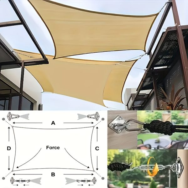 44pcs Sun Shade Sail Hardware, 304 Stainless Steel Material, Heavy Duty Sun Shade Sail Stainless Steel Hardware Kit, Suitable for Courtyard Garden Awning Hanging Installation