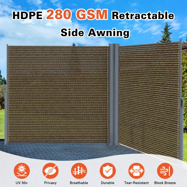 product-fancy-c0a389bc-a10e-456a-b8e8-c5b8f835879f Retractable Side Awning - Folding Privacy Screen | Waterproof & UV-Resistant Outdoor Shade Divider for Patio, Garden, Balcony & Commercial Use Easy Install with PU Coating