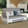 product-fancy-c0ab4b82-1143-4238-9e0b-fecf9adfbf5a Modern Three-in-one Extendable Sofa Bed, Equipped With 2 Throw Pillows And A Solid - Wood Storage Box, Suitable For Patios And Living Rooms
