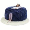 product-fancy-c0db6e39-ebb9-47ab-bd55-151cf6ce9664 Enormous 6' Memory Foam Furniture Bean Bag (3 Gifts: U-Shaped Pillow, Blanket Pillow, 6-Foot Rug) - Big Sofa with Soft Microfiber Cover