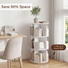product-fancy-c0dfa61a-6299-4595-b6dd-b6c386a9b492 3/4/5 Tier Rotating Bookshelf, 360° Spinning Bookcase for Small Spaces, Vertical Corner Storage Organizer Display Rack for Bedroom Living Room, White