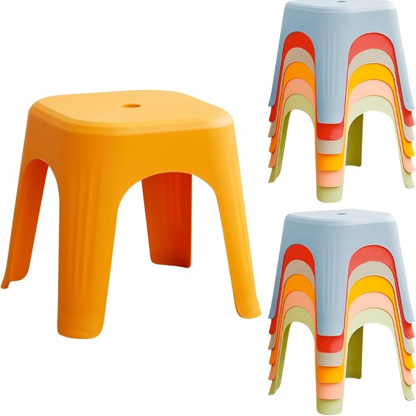 product-fancy-c0ef3aac-0808-4f3d-9508-75605493c787 11"Stackable School Chairs, 6pcs Kids Plastic Classroom Chairs For Toddlers, Colorful Preschool Chairs For Classroom, Daycare, Room, Playroom (Rainbow, 6/12pcs)