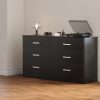 A Six-Drawer Dresser Designed for The Bedroom Featuring Spacious Drawers, Substantial Wooden Dressers, And a Chest of Drawers, Ideal for Modern Closets And Living Rooms