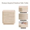 product-fancy-c13a36d7-ce58-42a2-a89a-ebbb2ff5596b 14" Travertine Magnesium Oxide Side Table, Desert Sand Finish Available In Square Or Round - Natural Stone Accent End Table for Living Room, Bedroom, Balcony
