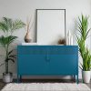 product-fancy-c159f63d-e898-49f5-8604-80ae01fefc7f Two-Door Metal Storage Cabinet Featuring Adjustable Shelves - A Versatile 2-Tier Accent Cabinet Suitable for Home Office, Kitchen, Or Garage | Industrial Farmhouse Style Steel Cabinets