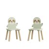 product-fancy-c15d82df-fe4b-4a08-b5a0-965845deec7a Kids Table and Chair Set with 2 Sloth Chairs - Toddler Activity Table & Sage Green Chairs Suitable for Playroom,, Classroom, Assembly, Cute Animal Design for Room Furniture, Study Table for