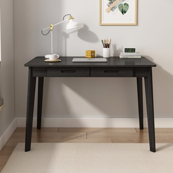 product-fancy-c19fee08-983f-476e-9a39-d71cb9427f75 Modern Office Desk Computer Desk Writing Wood Desk Study Work Desk, With 2 Drawer, Suitable For Study Or Office, Equipped With Two Drawers And Four Legs, Easy To Assemble, Minimalist Design