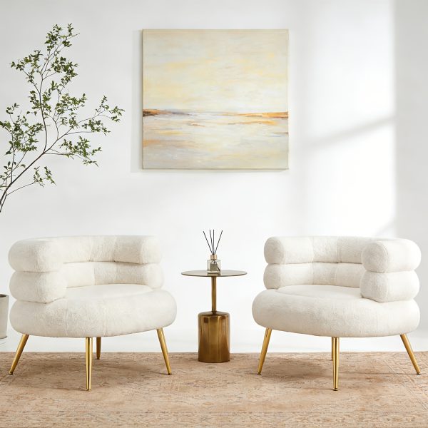 product-fancy-c1b3056c-4428-4d7a-908f-343258f26a3f 29.5" W Modern Boucle Upholstered Accent Chair With Metal Legs | Memory Foam, Ergonomic Design, Non-Adjustable Recliner, Wipe Clean Care