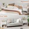 product-fancy-c1cf18a1-e12d-4121-859f-7d212591f3a7 Modern Space-Saving Nightstand with Hidden Drawers & Open Shelf - Curved Bedside Table Suitable for Small Bedrooms, Freestanding Assembly Required Bedside with Concealed Drawers and Open Shelves for Narrow Spaces