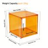 AESOME Modern Clear Acrylic Nightstand with Open Shelf - Portable Bedside Table Suitable for Small Spaces, Multicolor Contemporary Shelf Unit, Assembly Bedside Storage for Bedroom, Bathroom, Office, Living Room, Non-Wood