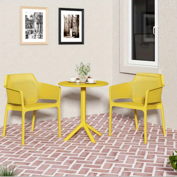 product-fancy-c1fa0bee-d81c-4f7e-9166-1fd7ce596f30 3pcs Plastic Arm Chair Bistro GRS Premium Ocean Plastic, Garden Chat Set Bistro