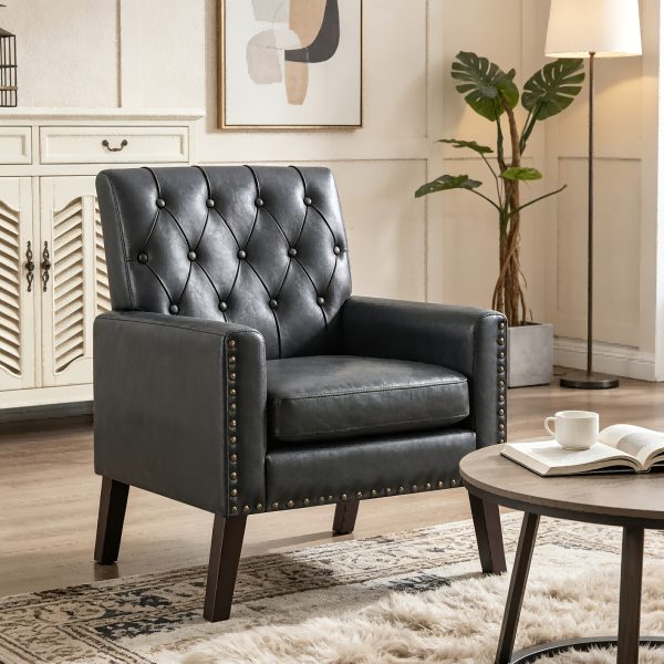 product-fancy-c202aec4-7101-44ee-b3c0-fa8099e0fc1d Medieval-inspired Modern Decor Chair, Faux Leather Reception Office Chair-leather Club Chair Suitable for Living Rooms, Bedrooms, Or Waiting Areas.