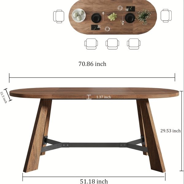 product-fancy-c2278df2-3ee0-460b-899c-e0ad526e4dfe 70.86" Oval Dining Table Suitable for 6 to 8 People, Featuring Robust Tapered Legs, Ideal for The Living Room