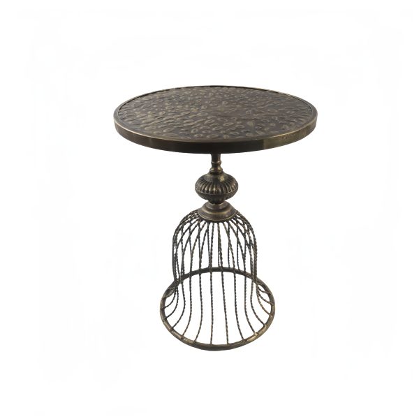 product-fancy-c237ae85-e2fa-4c22-8c96-e6b5cfc402df 1pc Vintage Bronze & Suitable for Name/standardAttributeName Metals Sofa Side Table - Compact Round Coffee Table for Small Spaces, Balcony, Living Room, Bedside - Iron Top & Metal Base, No Assembly Required, 40cm/14.75in Width