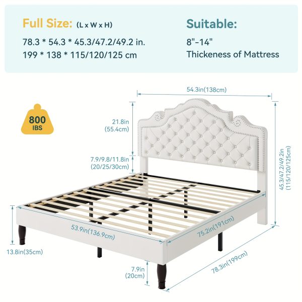 product-fancy-c2541546-4918-48e3-a644-ac39a36d24d9 HOOMIC Full/Queen/King Size Bed Frame with Adjustable Velvet Tiara Headboard, Upholstered Diamond Button Tufted Platform Bed, Wooden Slats Support, No Box Spring Needed, Easy Assembly, Black