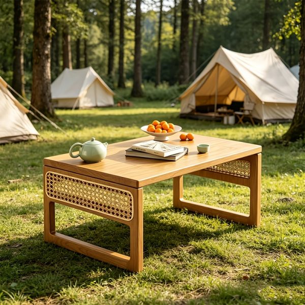 product-fancy-c2541a72-ec95-423e-858f-606d5c9655d0 Foldable Bamboo Picnic Table - Portable Patio/Garden Coffee Table, Suitable for Backyards, Patios, And Balconies. Lightweight, Low Camping Coffee Table. A Must-Have for Spring Easter Garden Parties. Compact Floor Table with No Installation Required
