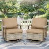 product-fancy-c254cf8c-06e8-4745-8e7a-669273f2f8d8 2pcs Oversized Outdoor 360°Swivel Rocker Patio Chairs Set, 2pcs Oversized Rocking Chair, Outdoor Swivel Rocking Glider Chairs Set Of 2, PE Wicker Rattan Outdoor Patio Swivel Rocking Furniture Set for Garden Porch