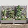 Privacy Planters with Trellises, Raised Flower Bed Privacy Screens with Drainage Holes, Outdoor Planters for Climbing Plants, Suitable for Patios, Gardens, And Courtyards, Outdoor Privacy Screens, Freestanding Decorative Fence Panels
