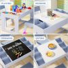 product-fancy-c2837783-0ccd-4711-b90b-08e0b2b09d77 Set of Table And Chairs for Children, Featuring a 3-In-1 Wooden Activity Desk with a Blackboard, Storage Area, And a Removable Tabletop for Drawing, Reading, Playing, And Crafting, Suitable for Nurseries And Playrooms