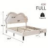 product-fancy-c28f4f10-4ffe-4303-84d9-3a1e239b6cb5 LUXOAK LED Velvet Platform Bed Featuring an Adjustable Cloud Headboard - No Box Spring Needed, Easy Assembly