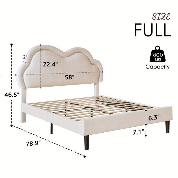 product-fancy-c28f4f10-4ffe-4303-84d9-3a1e239b6cb5 LUXOAK LED Velvet Platform Bed Featuring an Adjustable Cloud Headboard - No Box Spring Needed, Easy Assembly