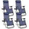 [Portable Foldable Chair] 4pcs Zero Gravity Lounge Chairs, Foldable Reclining Outdoor Chair with Pillow And Cup Holder, Space-Saving Portable Zero Gravity Chair for Patio, Poolside, Beach, Grassland, Camping